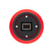 ZWO ASI585MM monochrome astronomy camera front view showing sensor window and anodized red aluminum body.”
