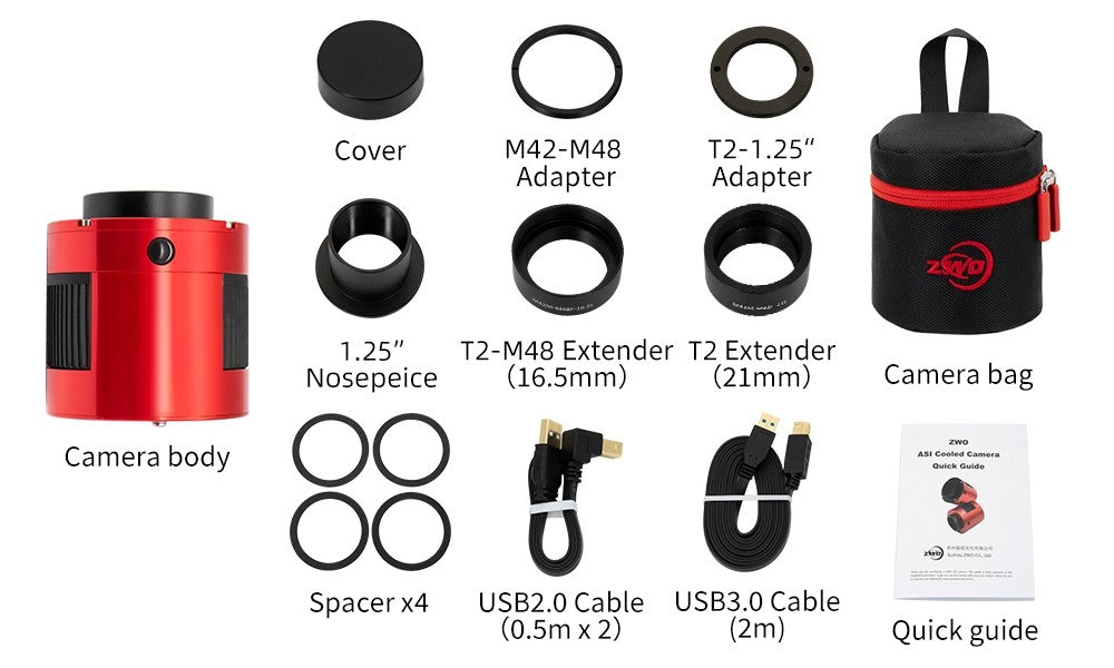 ZWO ASI183MM Pro Cooled Mono CMOS Astrophotography Camera