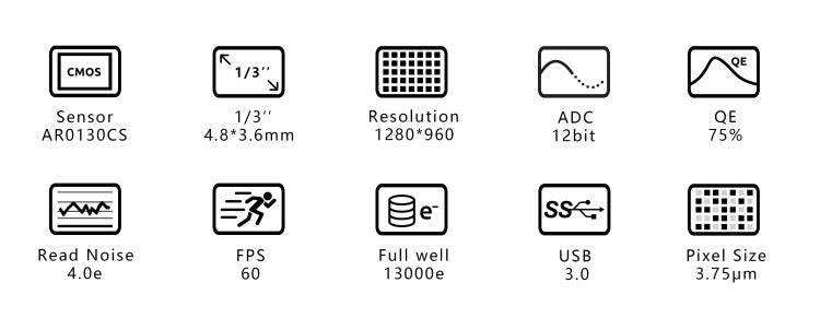 ZWO ASI120MM-S Monochrome Astrophotography Camera