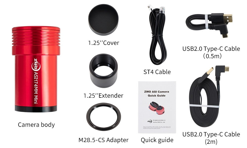 ZWO ASI174MM Mini Monochrome CMOS Camera and Guide Camera