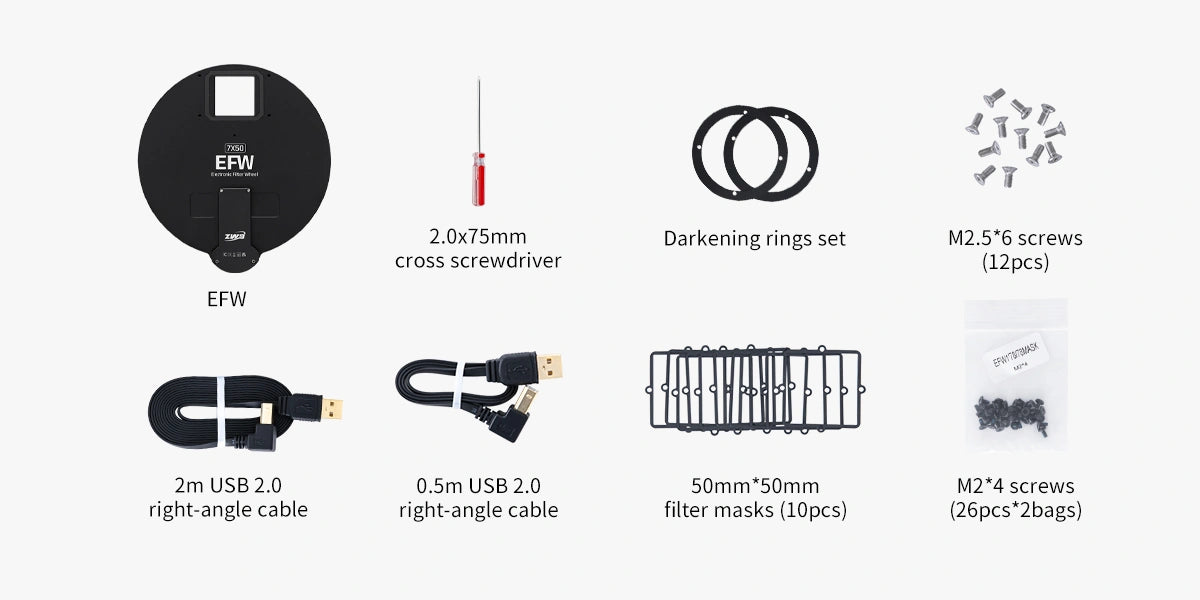 ZWO 7x50mm Square Filter Wheel