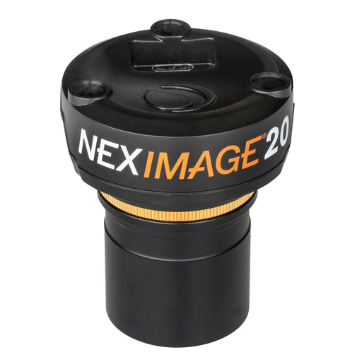 Front view of the Celestron NexImage 20 Solar System Color Imager showing 1.25-inch nosepiece.