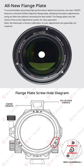 Sky Rover 130 GPS 130mm f/7 Super ED Triplet APO PRO Refractor OTA