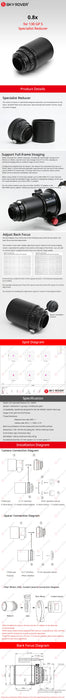 Sky Rover 0.8× Reducer/Flattener for 130 GPS Refractor