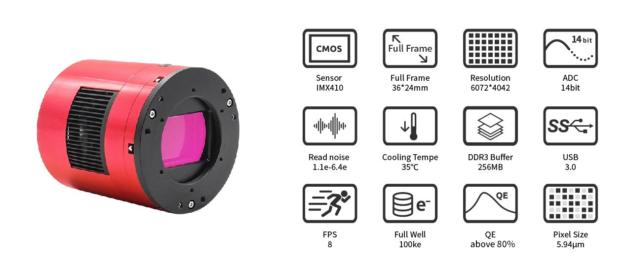 ZWO ASI2400MC Pro USB 3.0 Cooled Color Astronomy Imaging Camera