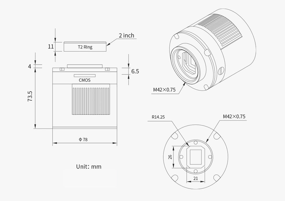 ZWO ASI294MM Pro Cooled Mono CMOS Astrophotography Camera