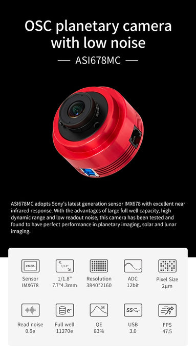 ZWO ASI678MC Color CMOS Astronomy Imaging Camera