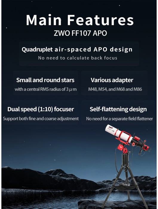 ZWO FF107 APO OTA