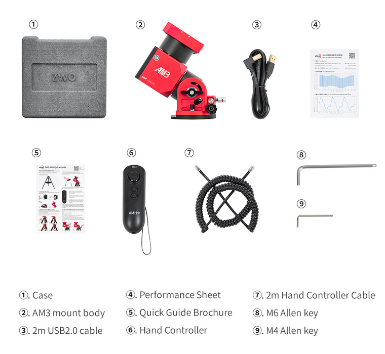 ZWO AM3 Harmonic Equatorial Mount With Carbon Fiber Tripod