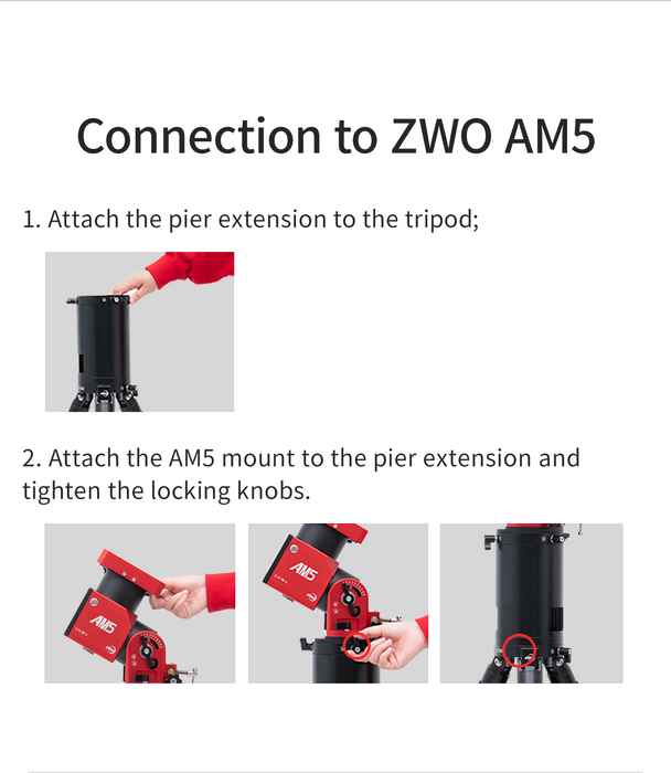 ZWO PE200 Pier Extension for the AM5 Mount