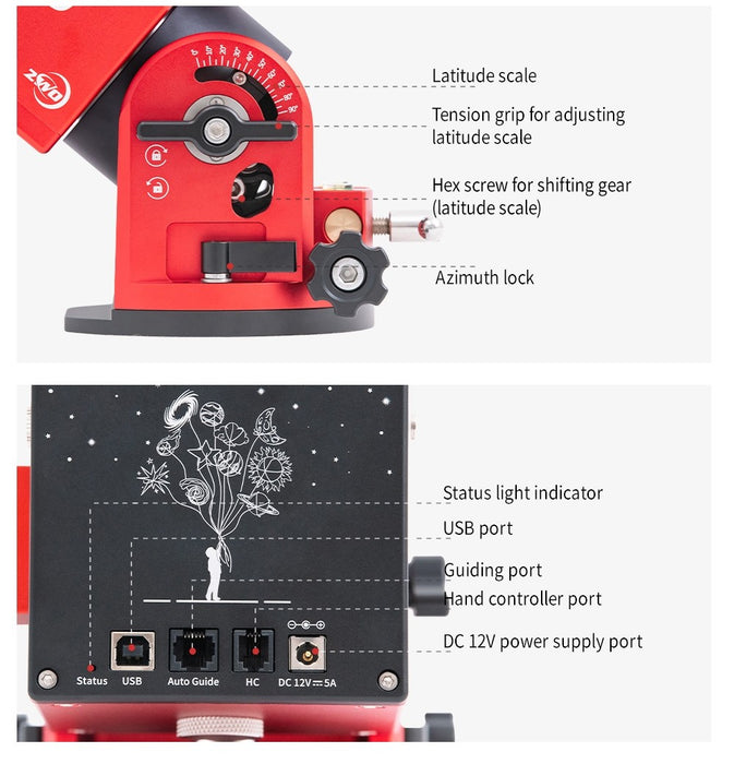 ZWO AM5N Harmonic Equatorial Mount with Carbon Tripod