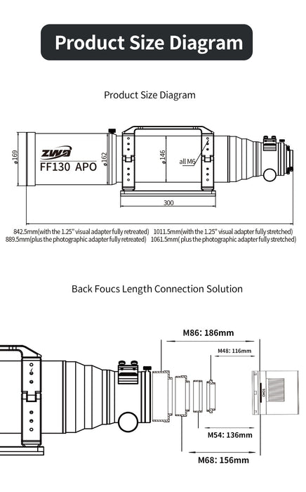 ZWO FF130 APO Refractor OTA