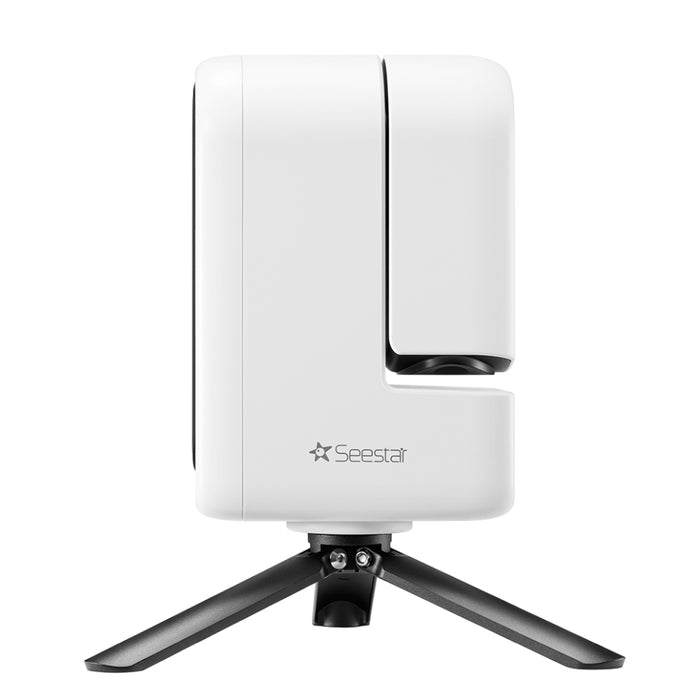 ZWO Seestar S30 Pro smart telescope on tabletop tripod,
