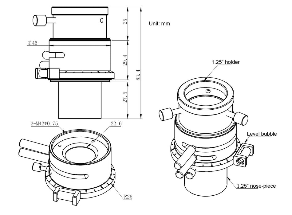 ZWO 1.25″ ADC (Atmospheric Dispersion Corrector)