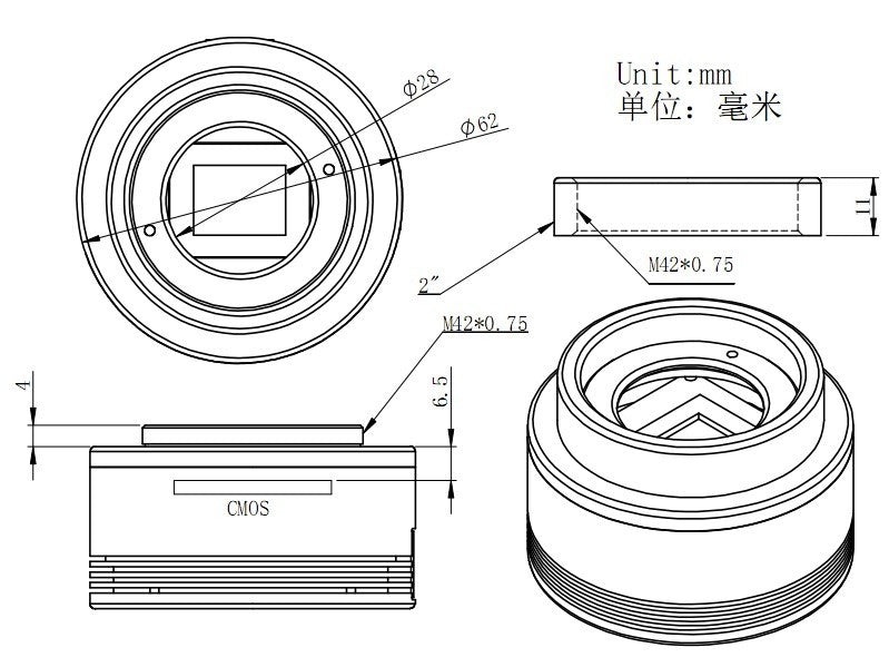 Zwo ASI1600MM Monochrome CMOS Imaging Camera